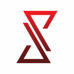 zig zag color line initial letter logo design