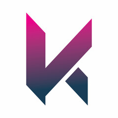 initial k letter modern color shape logo design