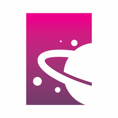 square outer space planet logo design