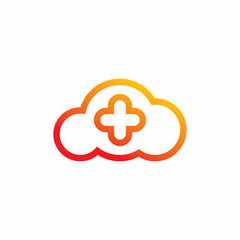 full color cloud plus color line logo design