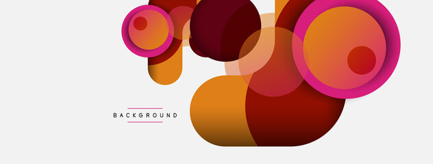 Vector round shapes circles minimal geometric background. Vector illustration for wallpaper banner background or landing page