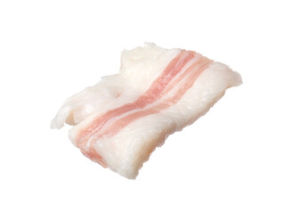 Piece of tasty salt pork isolated on white
