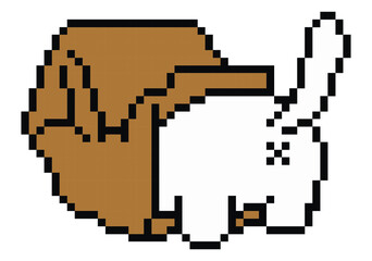 Obraz premium Cat pixel art.