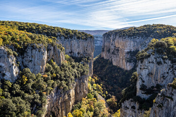 Foz de Arbayun canyon of Salazar River of the Pyrenees in Spain