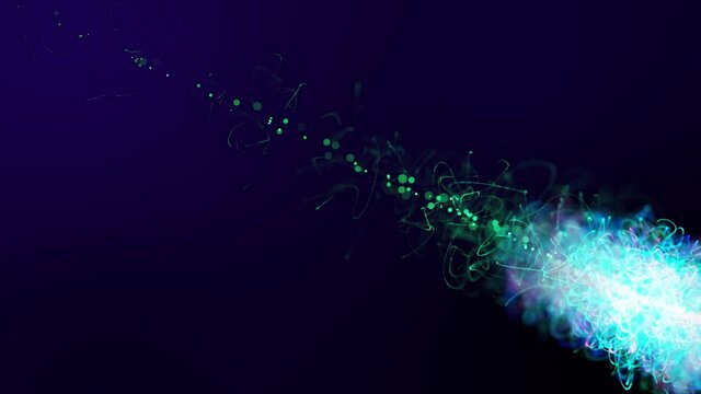 3D Abstract blue particle light beam design digital light particle background title design footage. Nice blur and bokeh wallpaper. very small light particle.