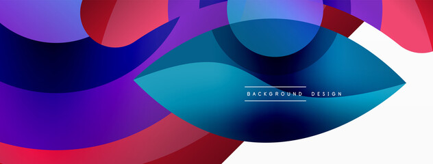Obraz premium Creative geometric wallpaper. Minimal abstract background. Circle wave and round shapes composition vector illustration for wallpaper banner background or landing page
