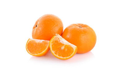 fresh orange fruit isolated on white background
