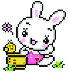 Rabbit pixel art.