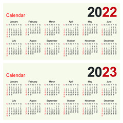 2022 and 2023 year calendar planner business design template - 481297583