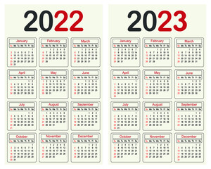 2022 and 2023 year calendar planner business design template