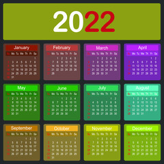 2022 year calendar simple and clean planner business design template - 481297586