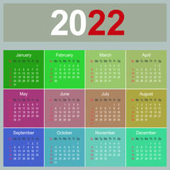 2022 year calendar simple and clean planner business design template - 481297587