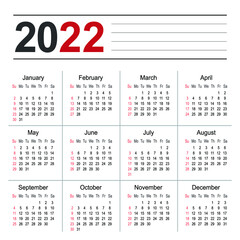 2022 year calendar simple and clean planner business design template - 481297595