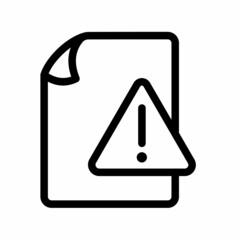 error document file paper page warning exclamation single isolated icon with outline style