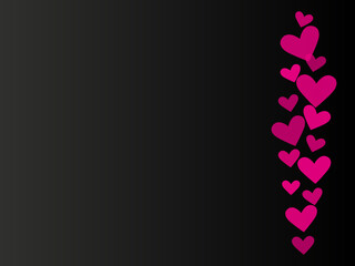 Stream of flying hearts. Like elements for social media live translation. Vector illustration.