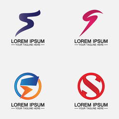 Set Business corporate letter S logo design vector.