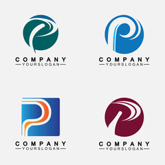 Set Letter P Logo vector illustration design
