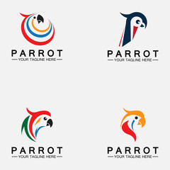 Set Parrot Logo Design Vector Template © Sunar