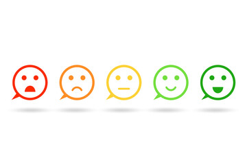 Illustration of customer feedback with faces