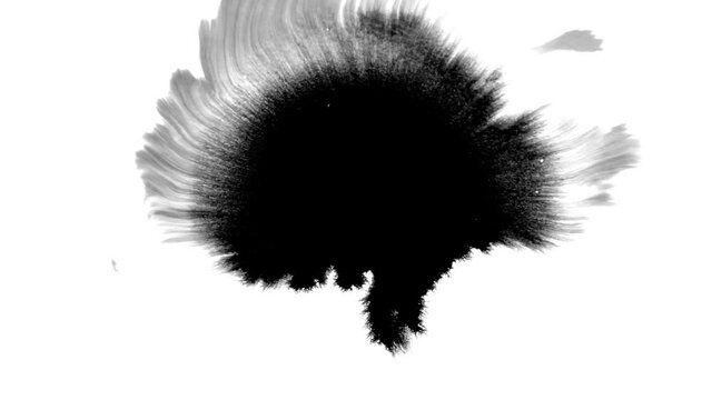 Ink drops making a transition on black background 4k footage, Ink transition footage 