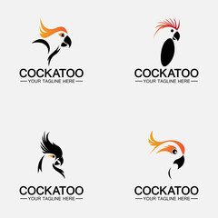 Set Cockatoo Parrot Bird logo design vector template © Sunar
