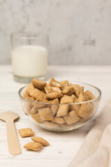 healthy muesli breakfast with milk