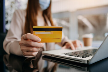  Online Shopping payments  concept...