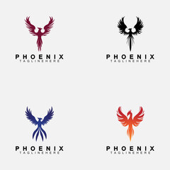 Set Phoenix logo Vector Illustration Design Template