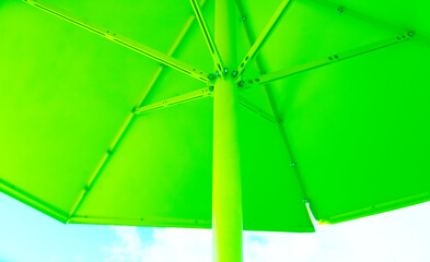 crazy lime green parasol in metal