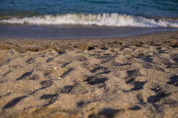 Pebble beach in Roquetas de Mar,  Spain
