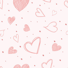 Pink heart seamless pattern background
