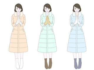コートの女性③全身_パステルカラー