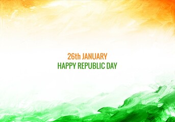 Elegant indian republic day tricolor theme watercolor texture background