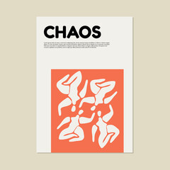 Chaos. Vector  hand drawn geometric minimalistic illustration. Creative artwork. Template for card, poster, banner, print for t-shirt, pin, badge, patch.