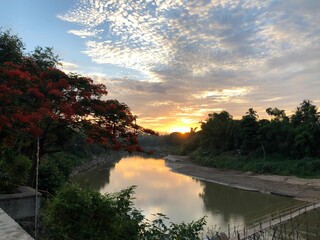 Fototapeta na wymiar Sunrise in Luan Prabang, Laos