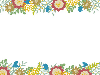 北欧風の花フレーム背景