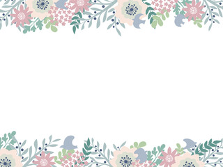 北欧風の花フレーム背景