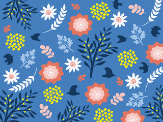 北欧風の花フレーム背景