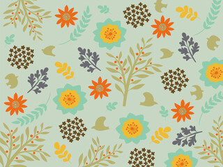 北欧風の花フレーム背景