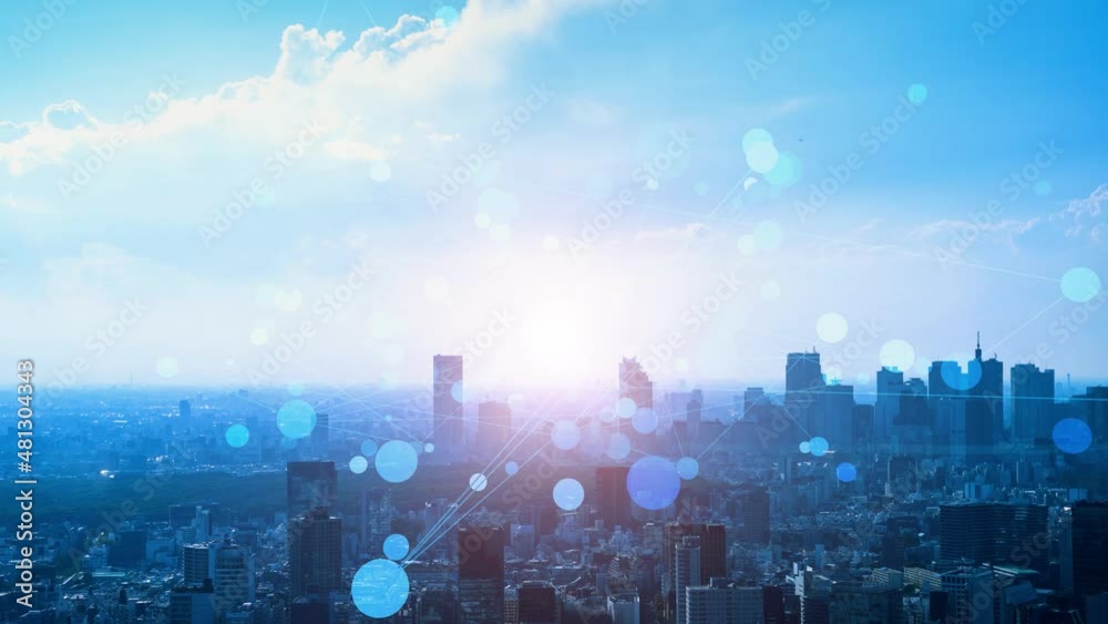 Poster smart city and communication network concept. 5g. iot (internet of things). telecommunication.
