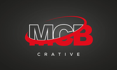 MCB creative letters logo with 360 symbol vector art template design