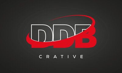 DDB creative letters logo with 360 symbol vector art template design