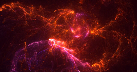 3D rendering abstract multicolor fractal light background