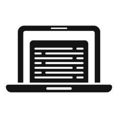 Laptop class icon simple vector. Virtual book