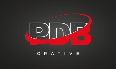 PDB creative letters logo with 360 symbol vector art template design