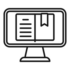 Online book icon outline vector. Web course