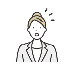 驚いた表情のビジネスウーマン