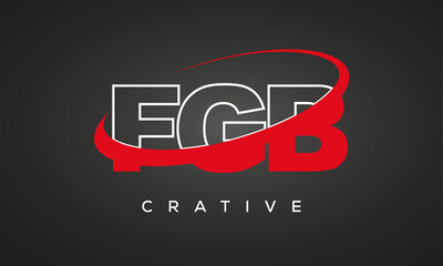 FGB creative letters logo with 360 symbol vector art template design