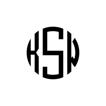 KSW letter logo design. KSW modern letter logo with black background. KSW creative  letter logo. simple and modern letter KSW logo template, KSW circle letter logo design with circle shape. KSW  