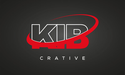KIB creative letters logo with 360 symbol vector art template design